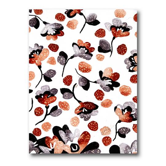 Designart - Modern Flower In Blue Red and Orange